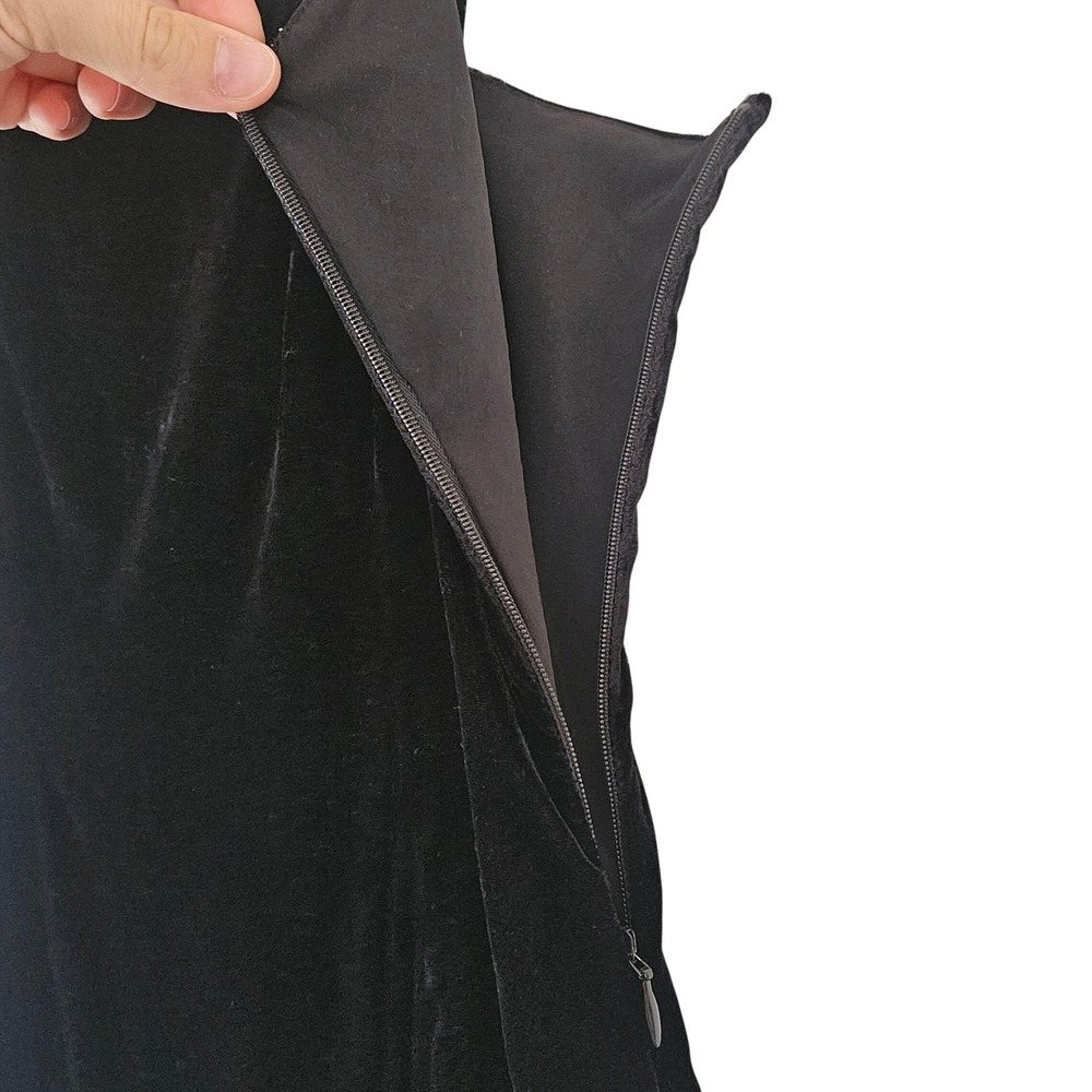 RHODE Georgina Color Block MIDI Dress US 2 Black Velvet Cream - Picture 8 of 14